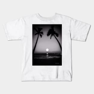 Blue Hawaii - Black And White Kids T-Shirt